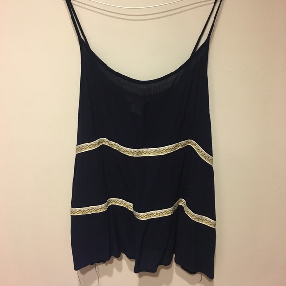 Navy blue tank with stripes size M - Picture 2 of 2